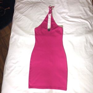 Women’s pink size medium M, Wild Fable, ribbed neck halter, fitted mini